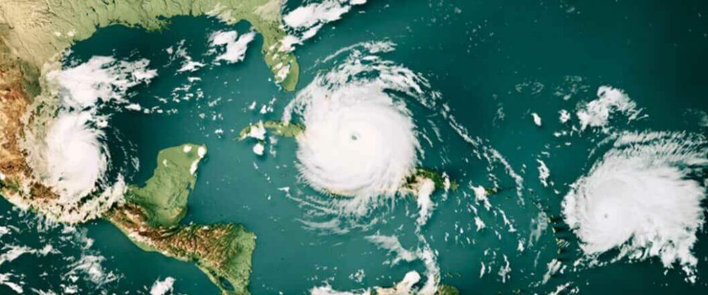 Hurricane recovery statistics are the result of the storms depicted from this satellite image